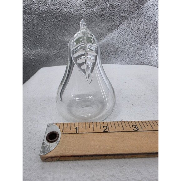 Apple & Pear Clear Glass Figurines  3 Inches - Picture 2 of 10